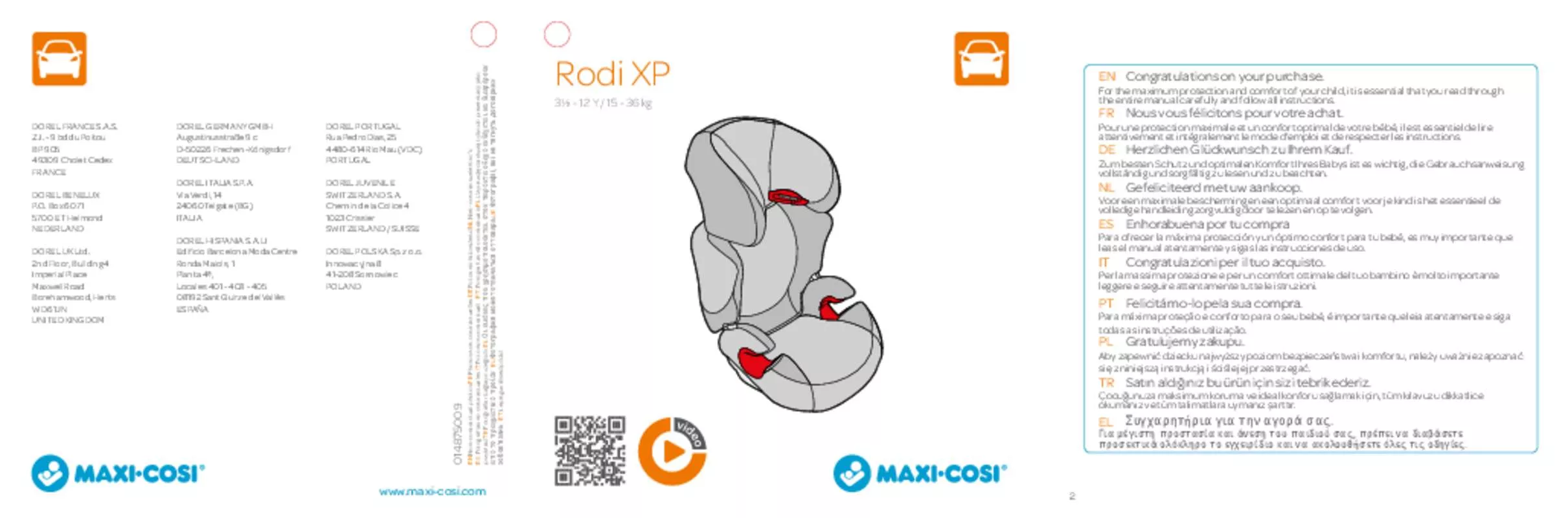 Mode d'emploi MAXI-COSI RODI XP2