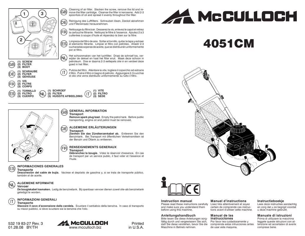 Mode d'emploi MCCULLOCH 4051CM