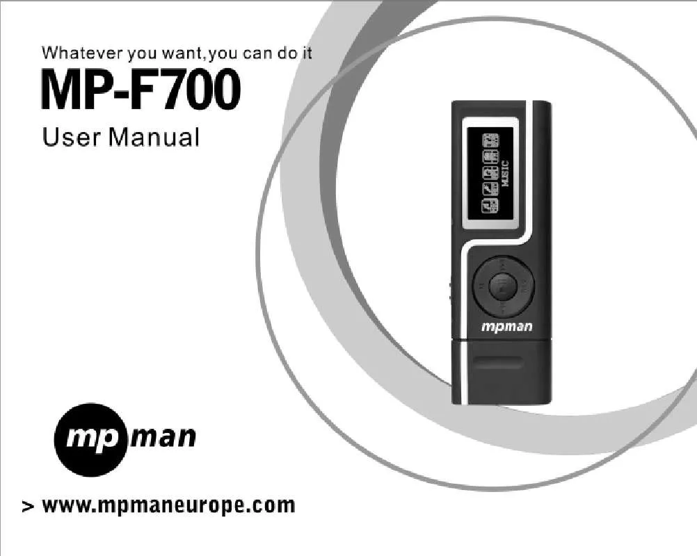 Mode d'emploi MPMAN MP-F700