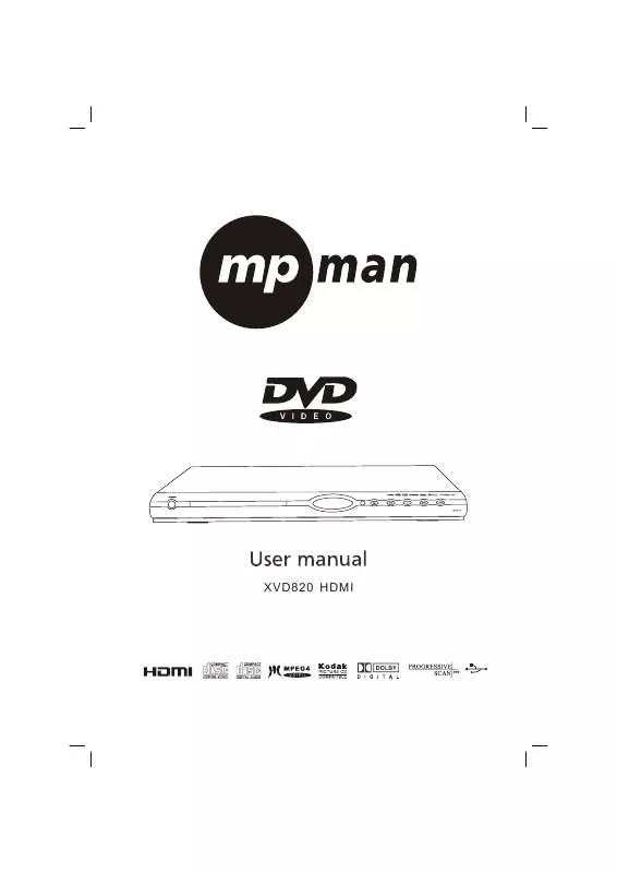 Mode d'emploi MPMAN XVD820 HDMI