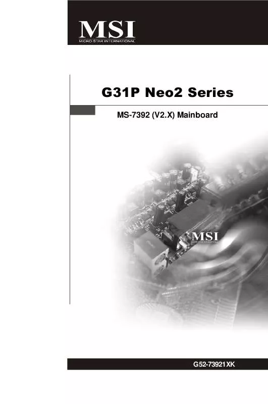 Mode d'emploi MSI G31P NEO2