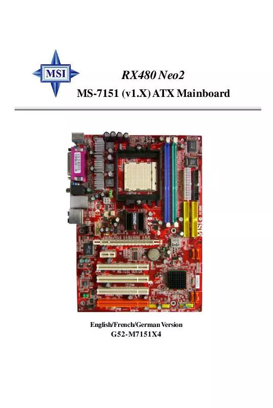Mode d'emploi MSI RX480 NEO2