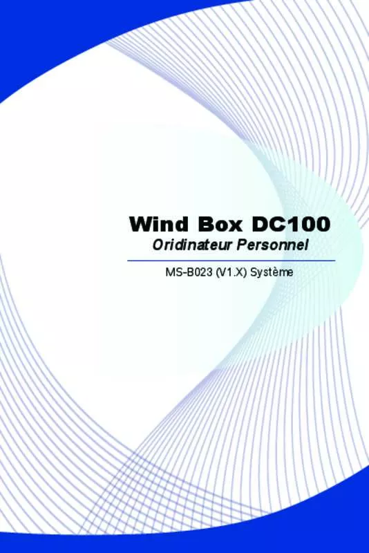 Mode d'emploi MSI WIND BOX DC100-EU-WE4502G32X7P