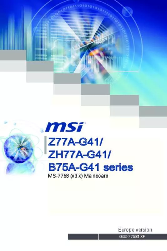 Mode d'emploi MSI Z77A-G45 THUNDERBOLT