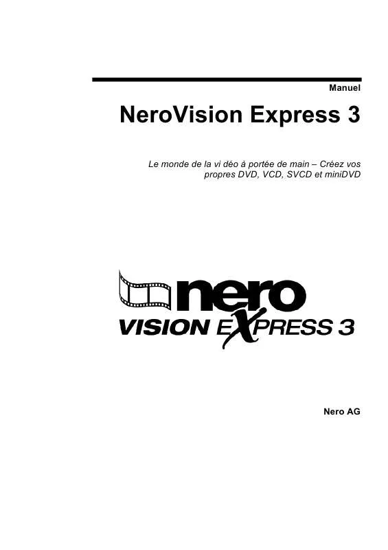 Mode d'emploi NERO VISION EXPRESS 3