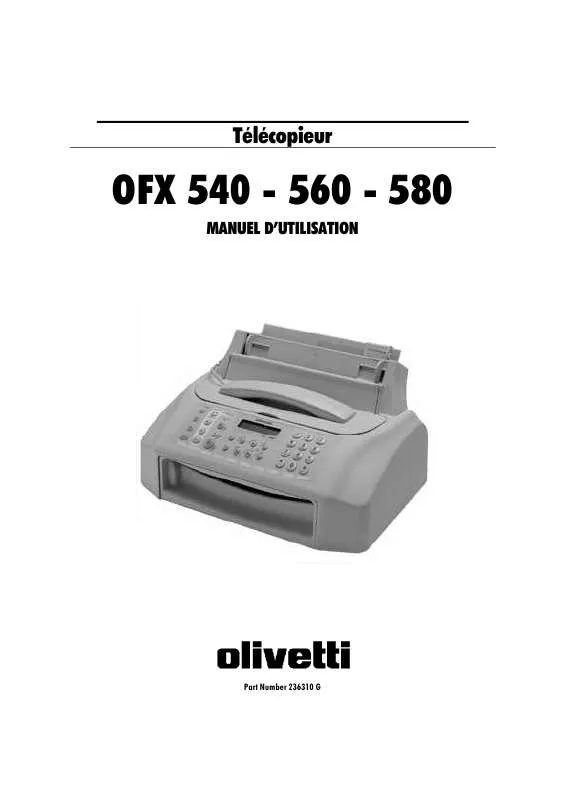 Mode d'emploi OLIVETTI OFX 580