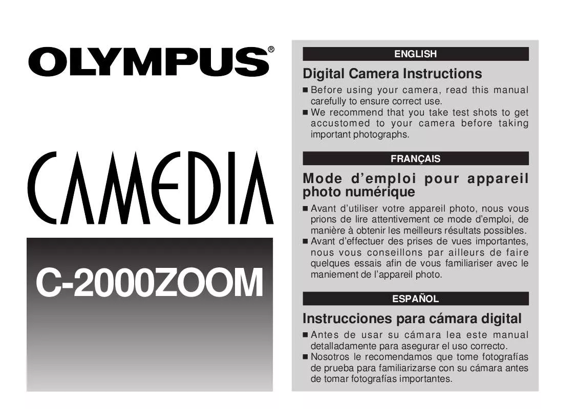 Mode d'emploi OLYMPUS CAMEDIA C-2000