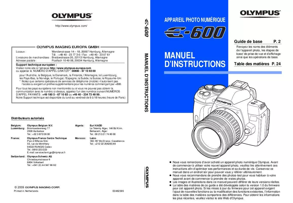 Mode d'emploi OLYMPUS E-600