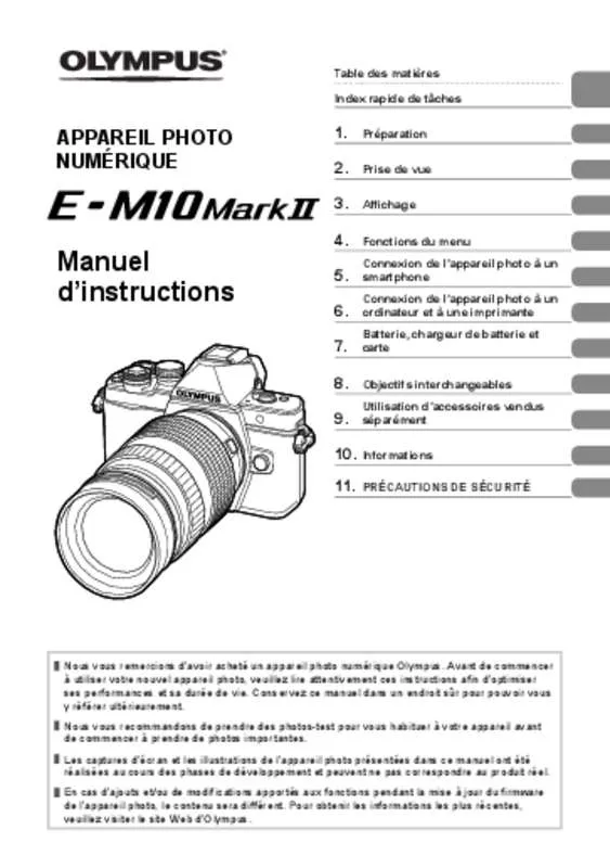 Mode d'emploi OLYMPUS OM-D E-M10 MARK II