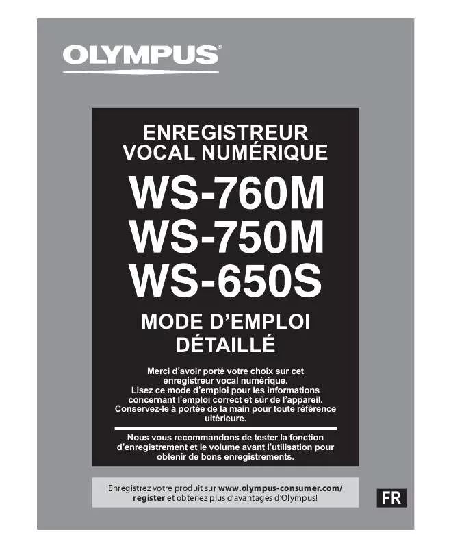 Mode d'emploi OLYMPUS WS-750M