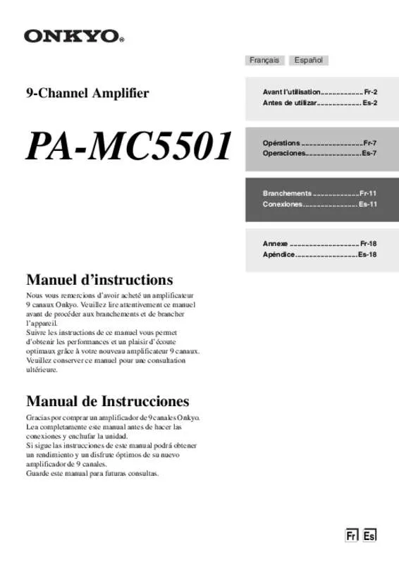 Mode d'emploi ONKYO PA-MC 5501 & PA-MC5501