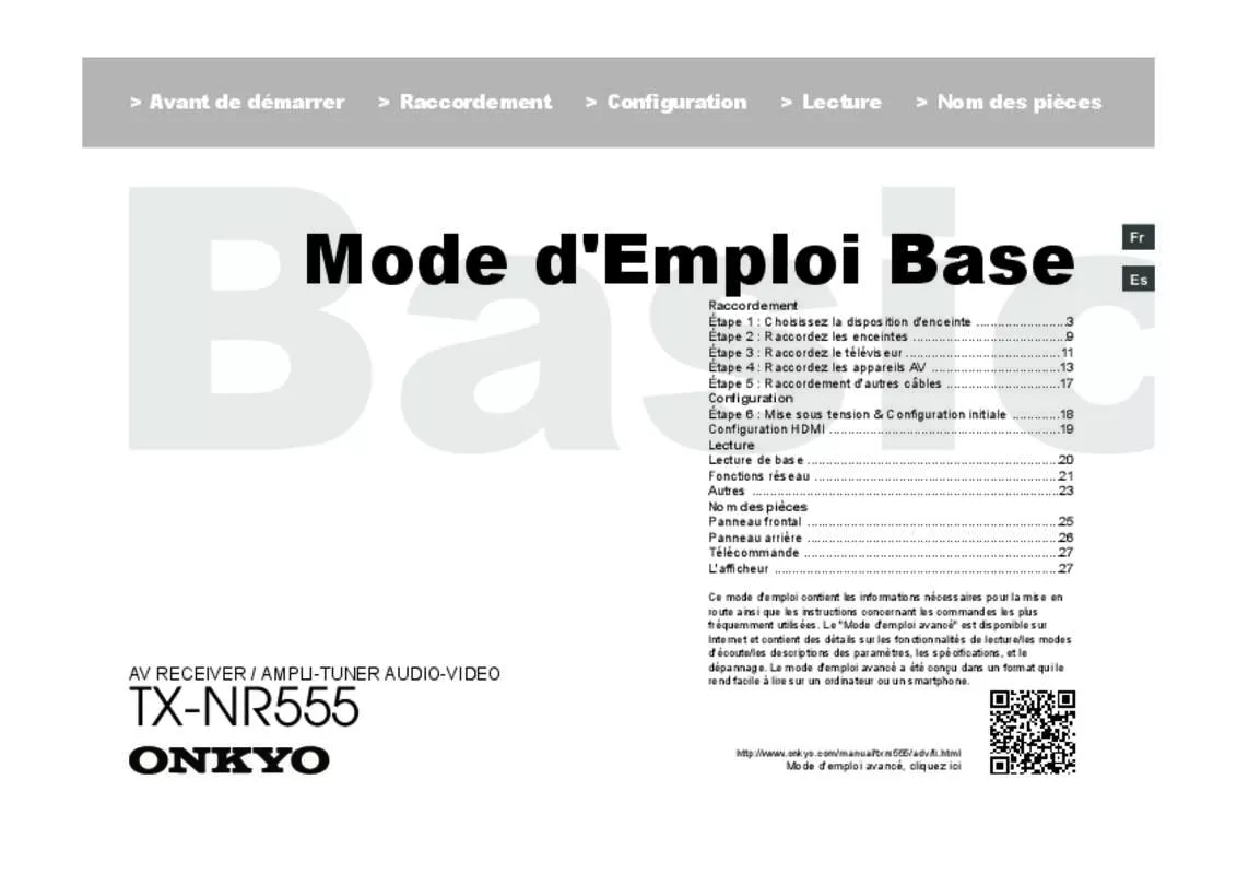 Mode d'emploi ONKYO TX-NR555