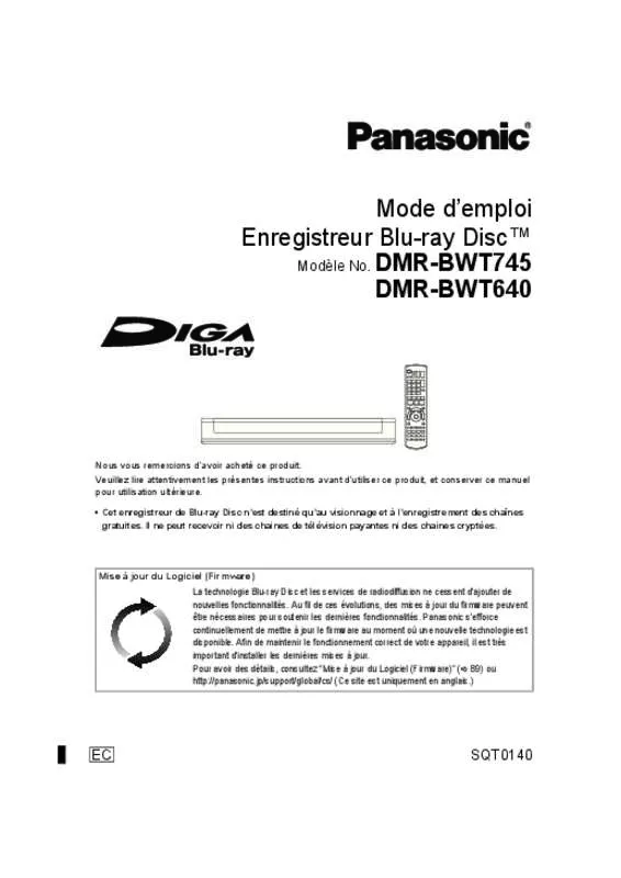 Mode d'emploi PANASONIC DMR-BWT640
