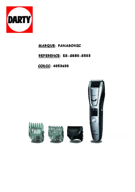 Mode d'emploi PANASONIC ER-GB80-S503
