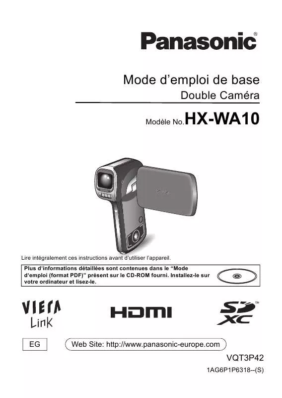 Mode d'emploi PANASONIC HX-WA10