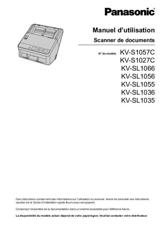 Mode d'emploi PANASONIC KV-SL1056