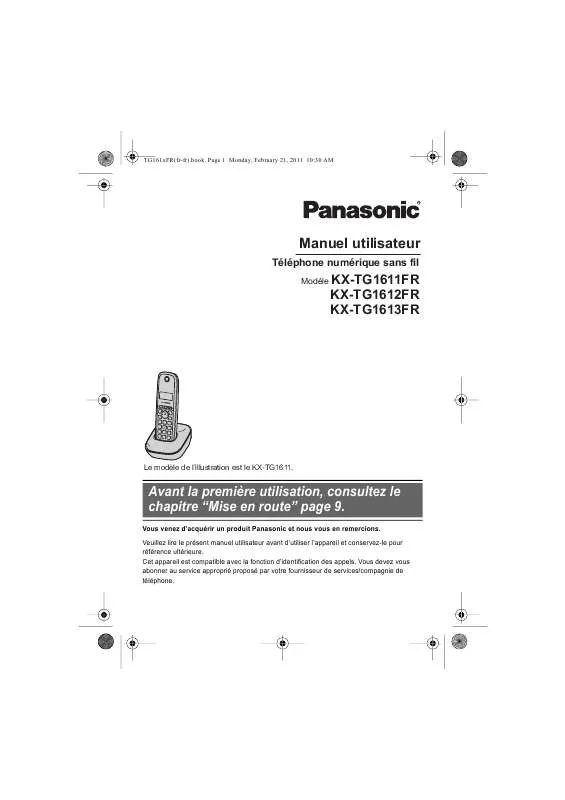 Mode d'emploi PANASONIC KX-TG1611FR