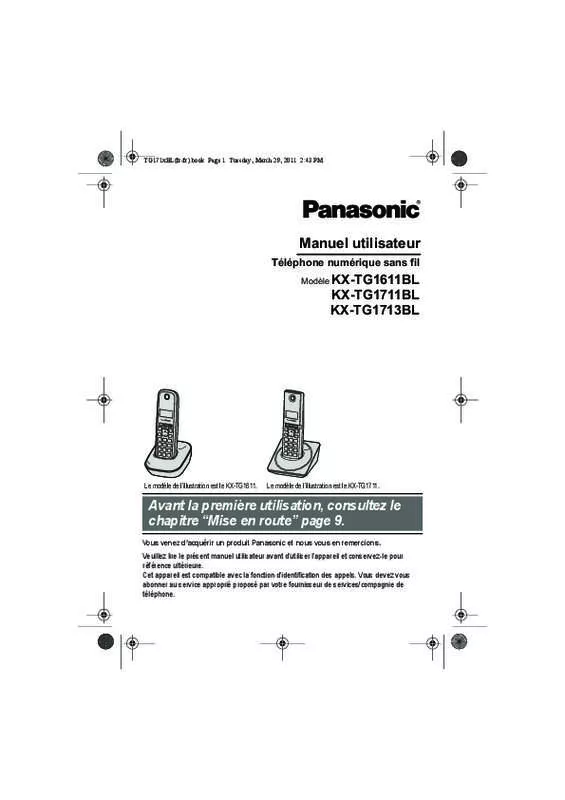 Mode d'emploi PANASONIC KX-TG1711BL