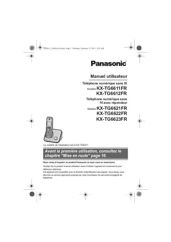 Mode d'emploi PANASONIC KX-TG6621FR
