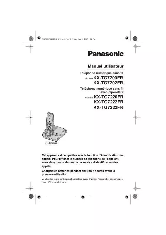 Mode d'emploi PANASONIC KX-TG7200FR