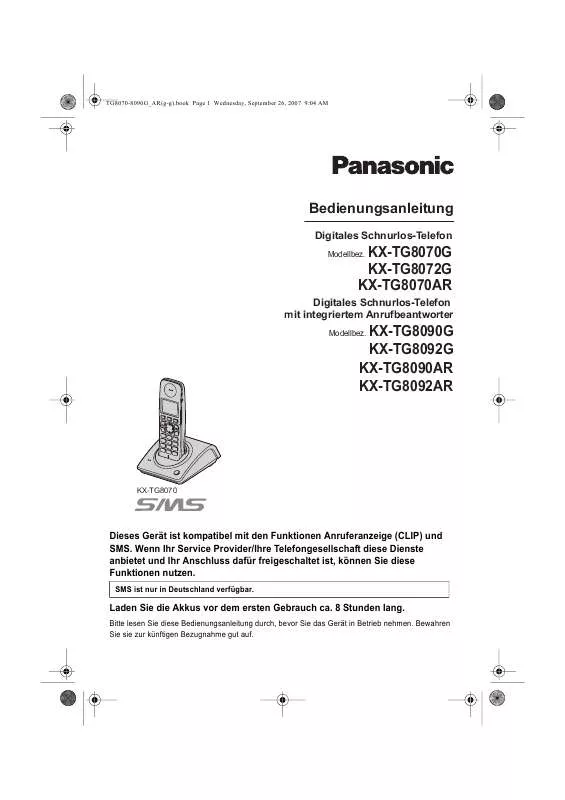 Mode d'emploi PANASONIC KXTG8092G