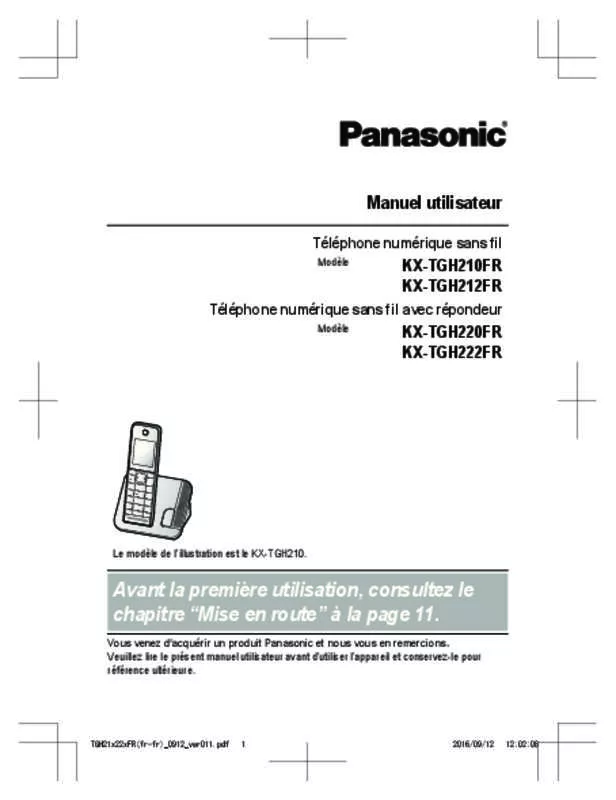 Mode d'emploi PANASONIC KX-TGH220FR
