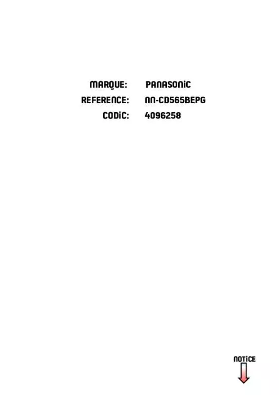Mode d'emploi PANASONIC NN-CD565B