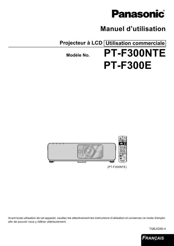 Mode d'emploi PANASONIC PT-F300NTE