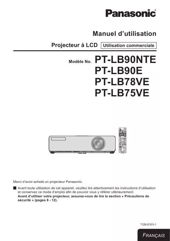 Mode d'emploi PANASONIC PT-LB90E