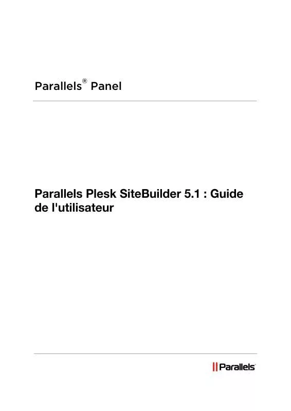Mode d'emploi PARALLELS PLESK SITEBUILDER 5.1