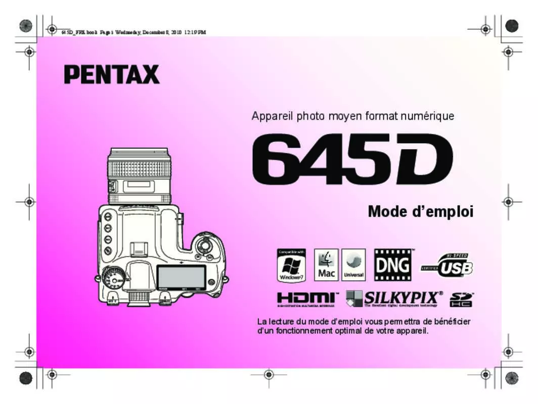 Mode d'emploi PENTAX 645D
