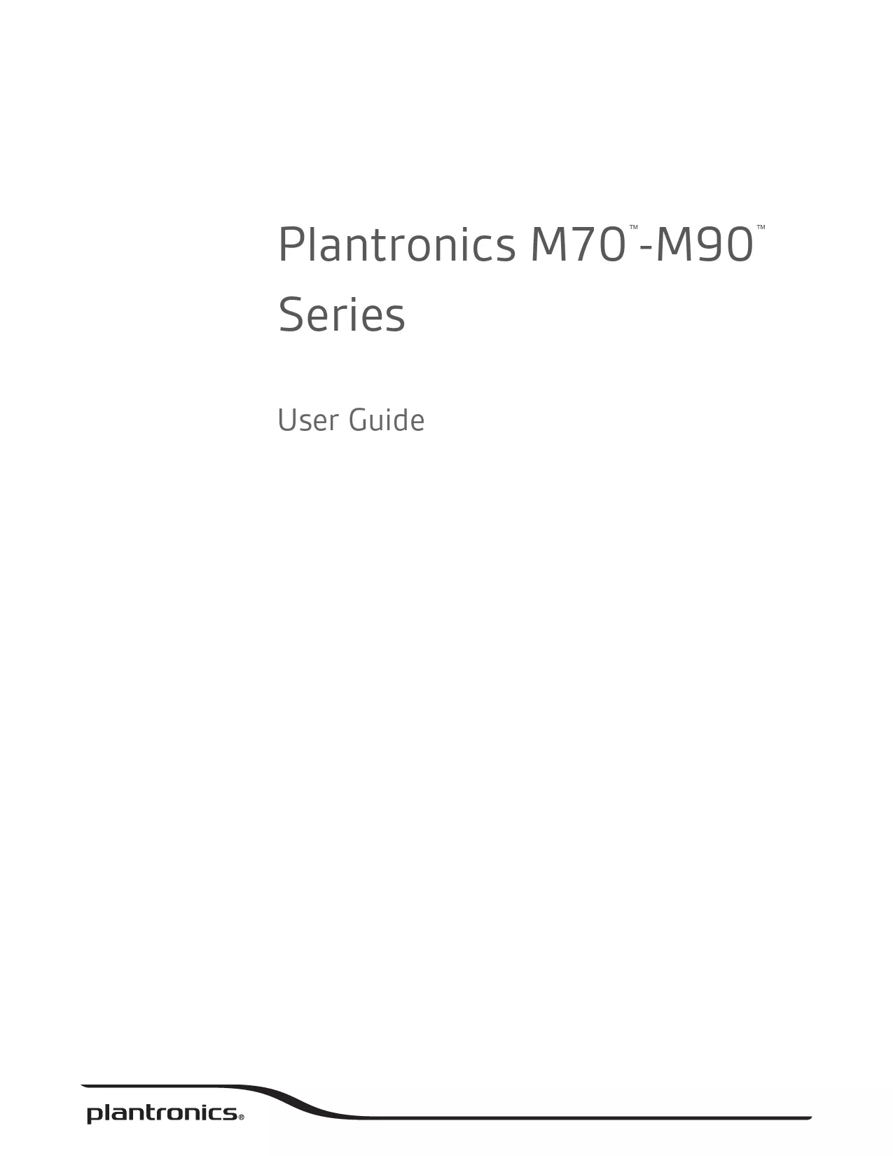 Mode d'emploi PLANTRONICS M90