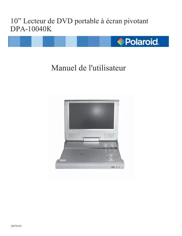 Mode d'emploi POLAROID DPA-10040K