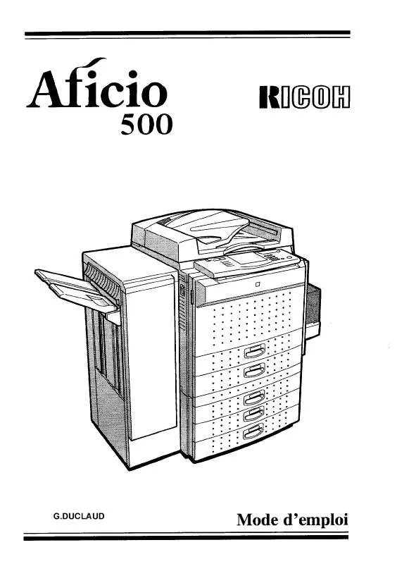 Mode d'emploi RICOH AFICIO 500