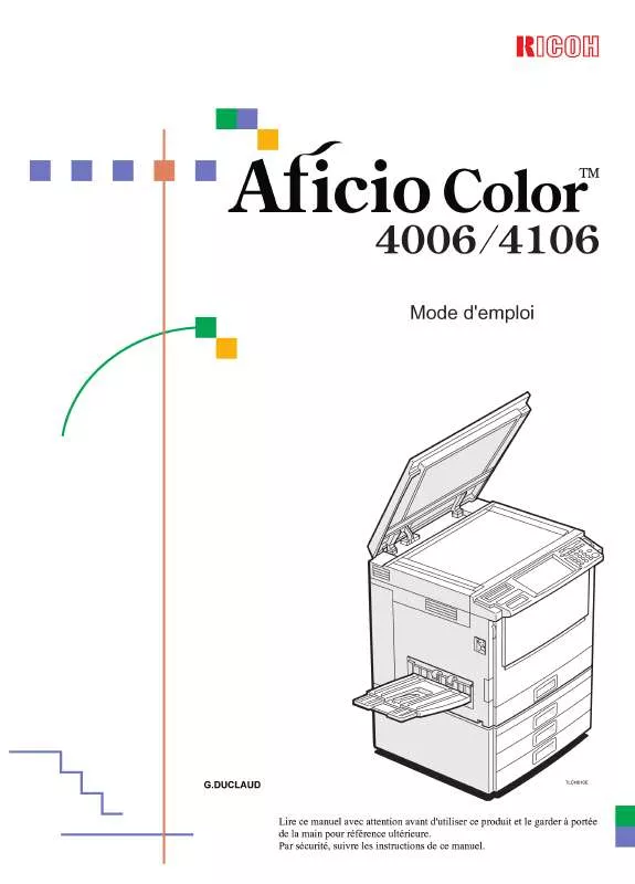 Mode d'emploi RICOH AFICIO COLOR 4006