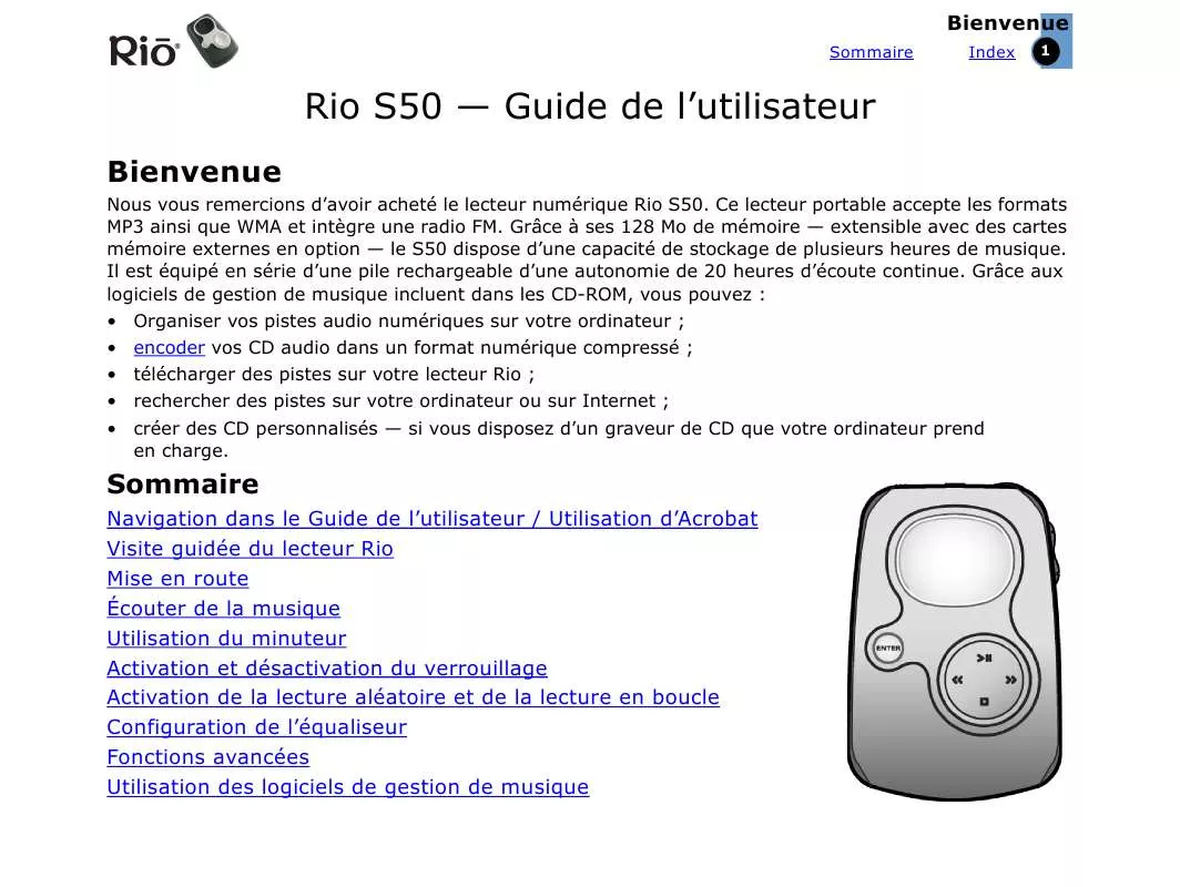 Mode d'emploi RIO S50
