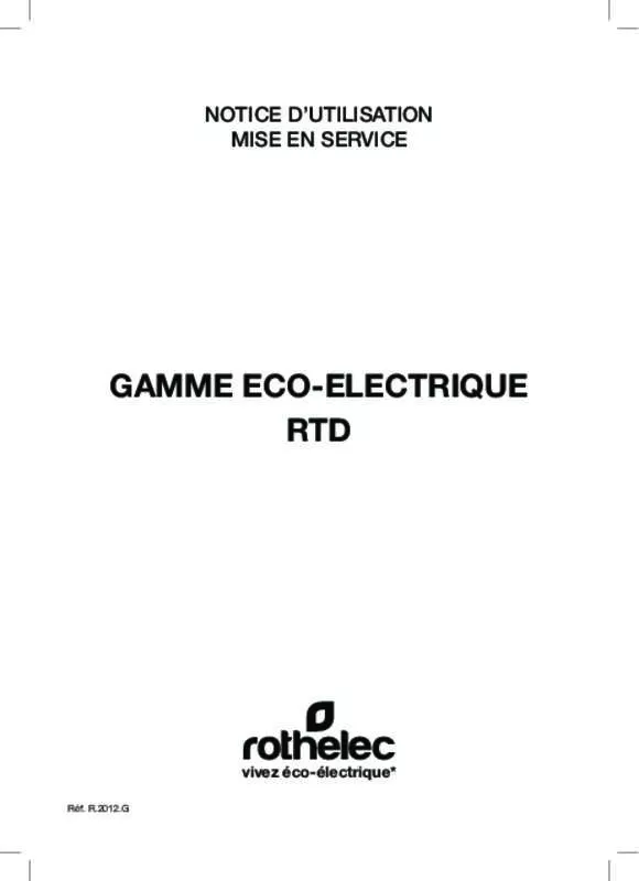 Mode d'emploi ROTHELEC ECO-ELECTRIQUE R2012G