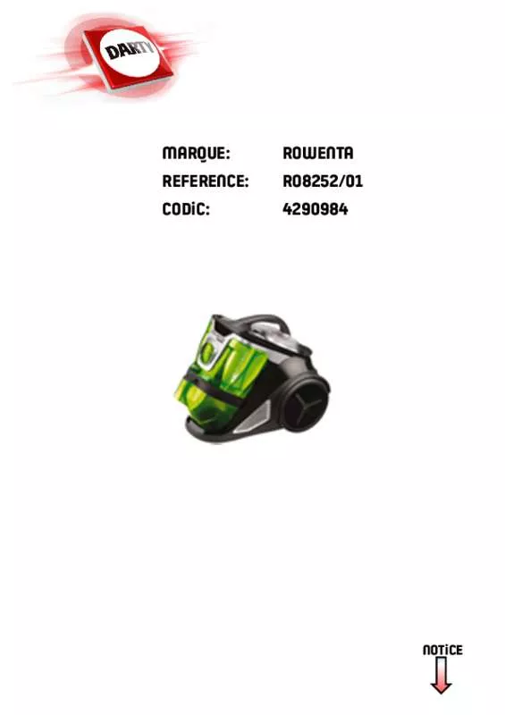 Mode d'emploi ROWENTA RO825201 SILENCE FORCE EXTREME CYCLONIC