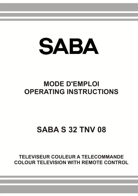 Mode d'emploi SABA S 32 TNV 08