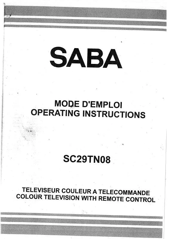 Mode d'emploi SABA SCTN08