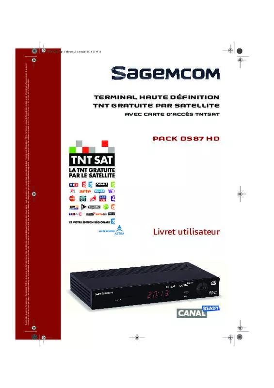 Mode d'emploi SAGEMCOM DS 87 HD TNTSAT