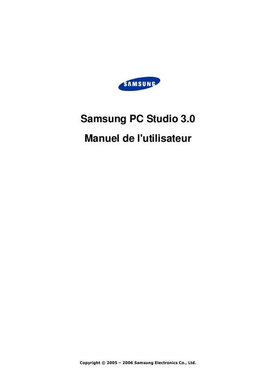Mode d'emploi SAMSUNG PC STUDIO 3.0