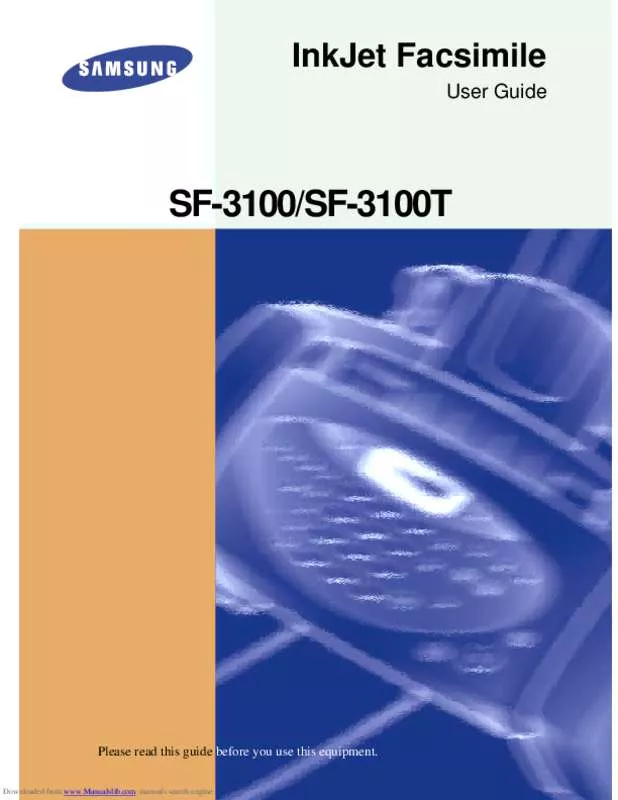 Mode d'emploi SAMSUNG SF 3100