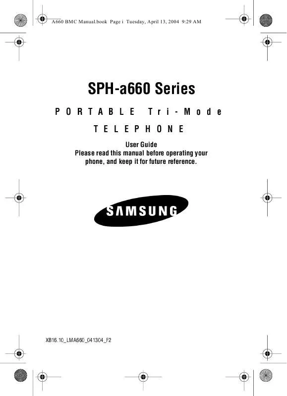Mode d'emploi SAMSUNG SPH-A660