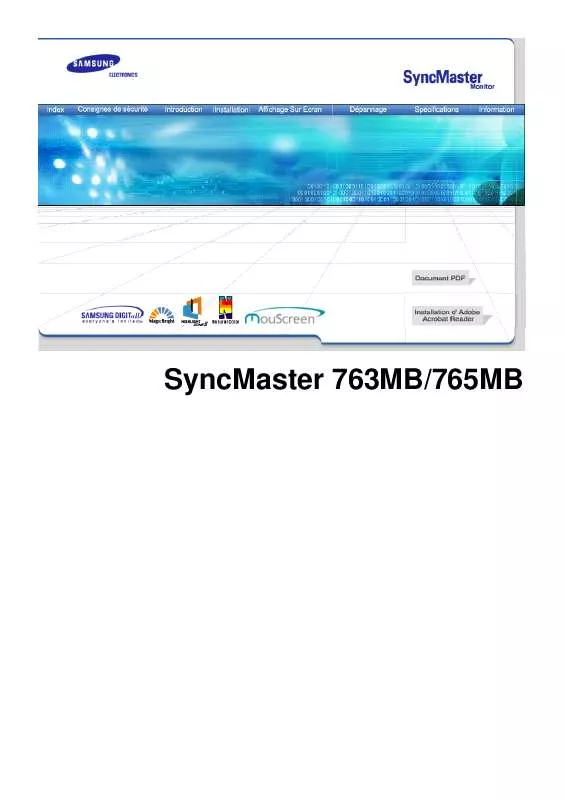 Mode d'emploi SAMSUNG SYNCMASTER 763MB