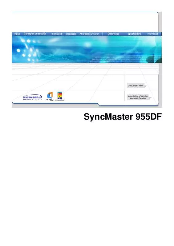 Mode d'emploi SAMSUNG SYNCMASTER 955DF