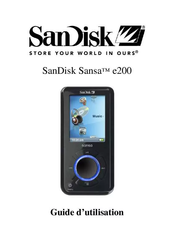 Mode d'emploi SANDISK E200