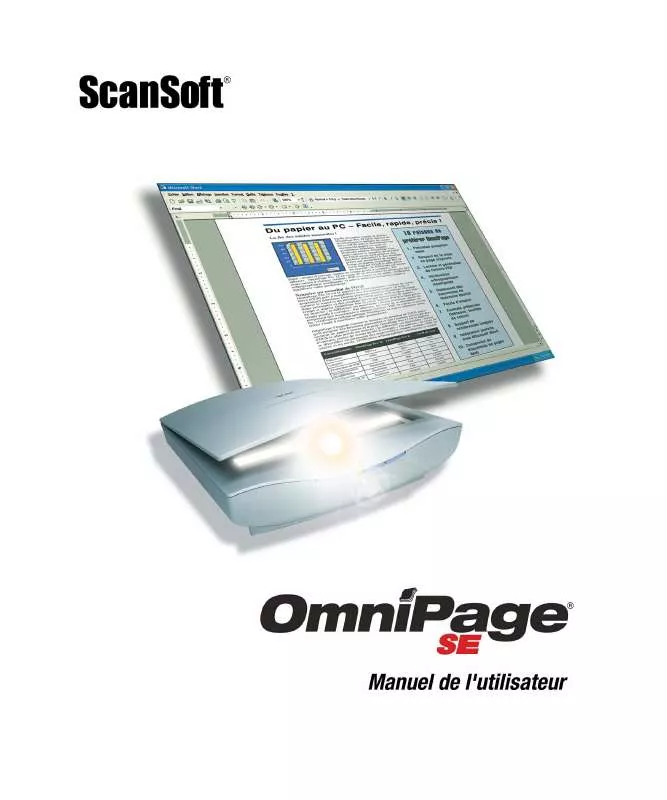 Mode d'emploi SCANSOFT OMNIPAGE PRO 12