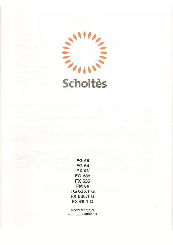 Mode d'emploi SCHOLTES FX 636-1 G