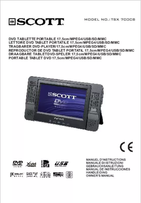 Mode d'emploi SCOTT TSX 700 CS